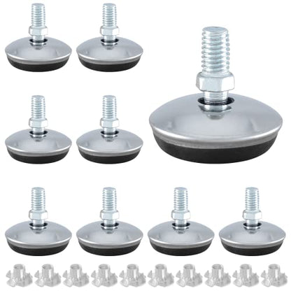 Bivethoi M8 Furniture Leveling Feet, 1-9/16 Inch OD, 12 Pack - size: M8 (1-9/16 inch)