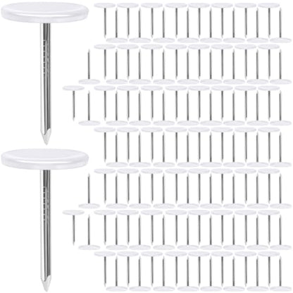 100pcs Flat Head Thumb Tacks for Wall, White Metal Push Pins - color: White, 100pcs