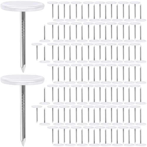 100pcs Flat Head Thumb Tacks for Wall, White Metal Push Pins - color: White, 100pcs