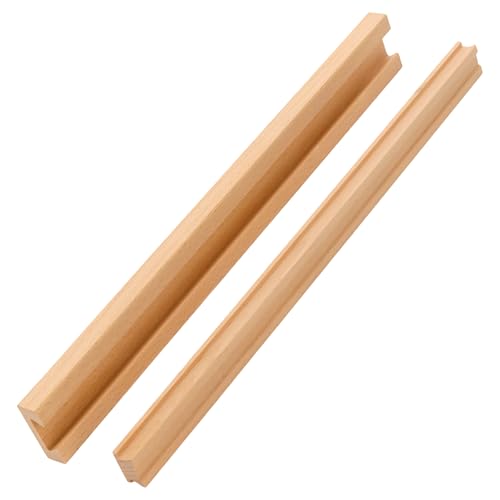 6 PCS 15.7 Inch Wooden Drawer Slides, Classic Wood Center Guide Track with Metal Glides, Dresser Slider Replacement Kit