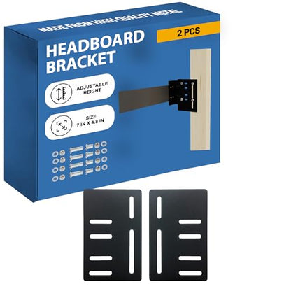 Greaton, Headboard Attachment Bracket – Heavy-Duty 1.4″ Steel Plate Set (2-Pack), Universal Bolt-On Mounting Hardware for Metal & Wood Bed Frames, Secure, Easy to Install.