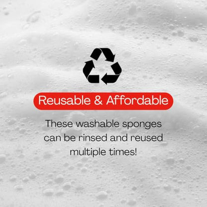 Colorantic | Reusable Chalk Paint Sponges | 4” Round Washable Sponge Tool for Furniture Paint & Chalk Projects | Smooth Application | Durable Multi-Purpose Applicator | Pack of 2 | Red
