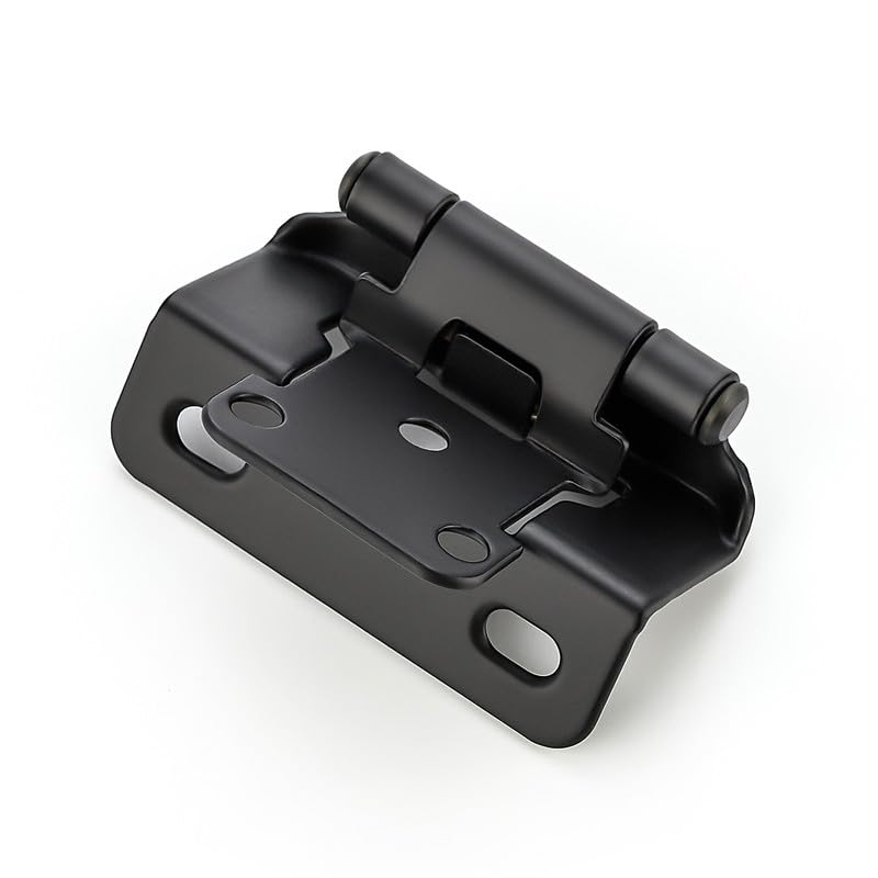 Ravinte Matte Black Semi-Overlay 1/2 inch Self-Closing Hinges, 50 Pack - color: Matte Black