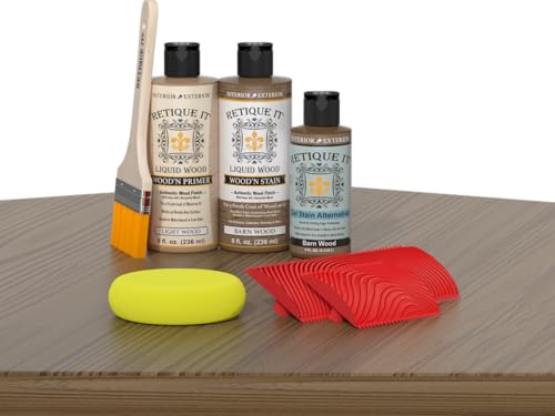 Retique It Wood'n Stain, Wood Finished Kit - Mantel, Barn Wood - color: 45 Barn Wood, style: 1. Mantel