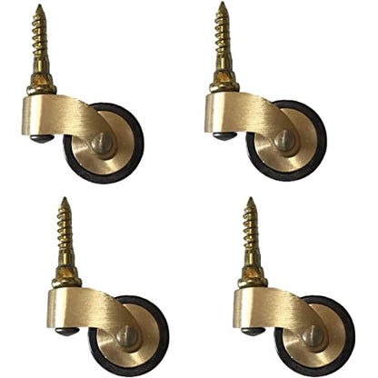 Solid Brass Caster Wheel,25mm Antique Style Casters for Furniture,4 Pcs