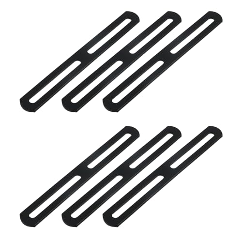 MY MIRONEY 6 PCS Black Flat Mending Plates (6.22"×0.79") - style: Flat Plate; 6.22"×0.79"