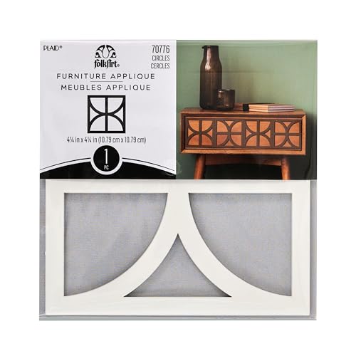 FolkArt Furniture Applique, Circles, 4.25" x 4.25", Perfect for DIY Home Décor Craft Projects, 70776 - size: 4.25" x 4.25", style: Circles