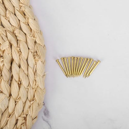 HEEPDD 100Pcs Brass Escutcheon Tacks Pins, Round Head Brad Nail 18mm Length - color: 18mm Length