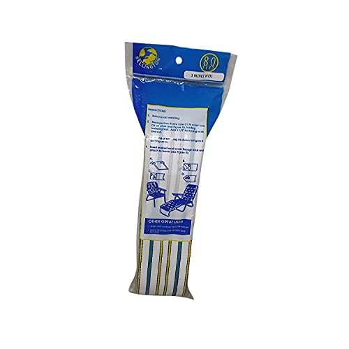 Chair Strap,80 Feet 3 Inches Wide Webbing Kit, with Webbing Screws Replace Your Old Chair with, Vibrant Colors to Choose from Made in USA. (White/Teal/Yellow) - color: White/Teal/Yellow