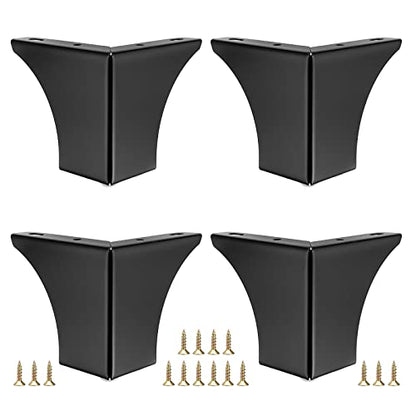 OwnMy 4PCS Metal Furniture Legs 4 Inch Black Sofa Legs Dresser Legs - size: 4 Inch