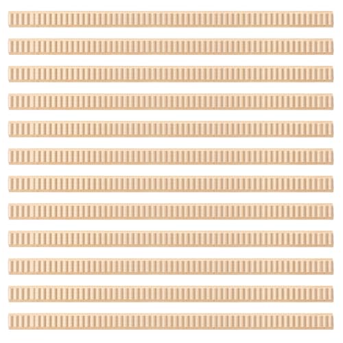 Nuanchu 12 Pcs Unfinished 3D Wood Trim Decor, Wavy, 20mm - size: 20mm, style: Wavy