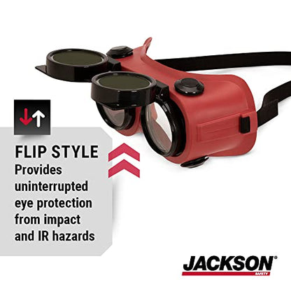 Jackson Safety WS Series Retro Safety Goggles - color: Iruv Shade 5, size: One Size, style: Flip Front Round