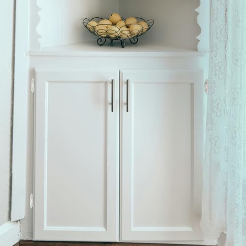 White Cabinet Hinges, 1/2 Inch Overlay, 4 Pack(2 Pairs) - color: White
