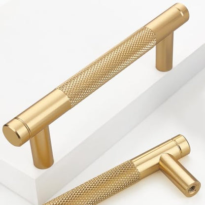 12 Pack 3 3/4 Inch 96 mm Gold Barrel Cabinet Pulls Cupboard Aluminum Handles Drawer Pull Cabinet Handles - color: Gold, size: 3 3/4 Inch
