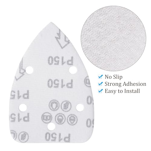 60pcs Mouse Sander Detail Sandpaper 150Grit 3.5"x5.5" Triangle - size: 150 grit