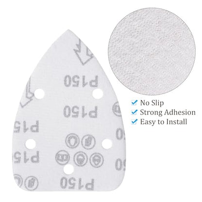 60pcs Mouse Sander Detail Sandpaper 150Grit 3.5"x5.5" Triangle - size: 150 grit