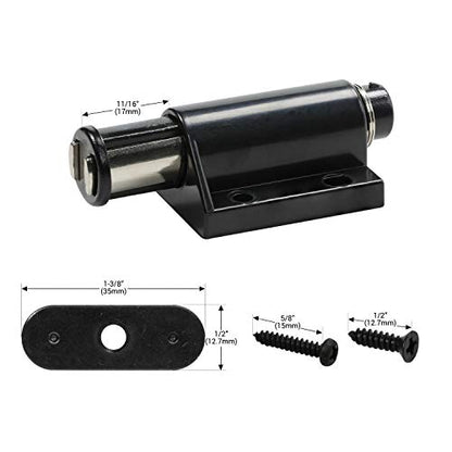 Rok Hardware Magnetic Kitchen Cabinet Furniture Door Touch Push to Open Latch Catch (2 Pack, Black) - color: Black