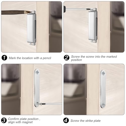 Yaocom 2 Pcs 150lb Stainless Steel Heavy Duty Magnets Door Catch,3.74 Inch - size: 3.74 inch