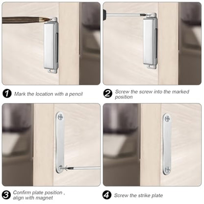 Yaocom 2 Pcs 150lb Stainless Steel Heavy Duty Magnets Door Catch,3.74 Inch - size: 3.74 inch