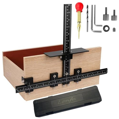 Cabinet Hardware Jig for Handles, Adjustable Template with Convenient and Precise Installation for Door and Drawer Knobs,Pulls,Tool Accessories Jig of Aluminum Alloy