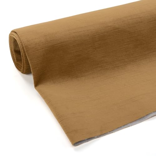 Foamma Benson Textured Microfiber Plain Velvet Upholstery Fabric by The Yard – 56" Wide Soft Fabric Ideal for DIY Sewing, Upholstery, Crafts, Chairs, Sofas and Home Décor - Bronze, 1 Yard - color: Bronze, size: 1 Yard