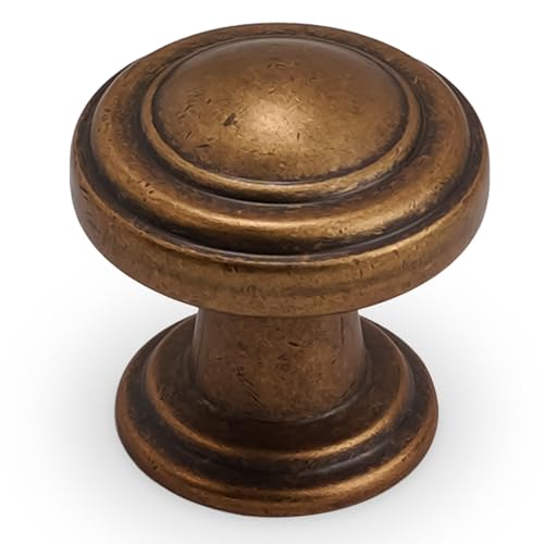 10 Pack Antique Brass Kitchen Cabinet Knobs Vintage Drawer Knobs Aged Bronze Kitchen Cabinet Hardware Zinc Alloy Handles Drawer Knobs Dresser Handles - color: Antique Brass, size: Knob