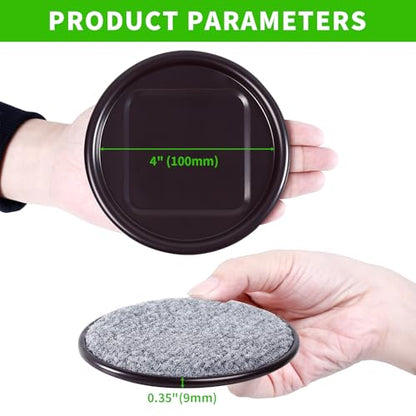 4" Round Carpet Bottom Furniture Caster Cups, Furniture Coasters, 12 Pack - size: 4 Inch, 12 Pack