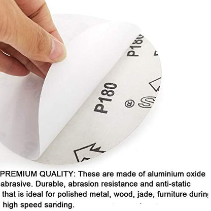 Premium 60 PCS 6" PSA Sanding Discs - 10 Each of 80 100 120 180 240 400 Grit - 6 Inch Self Adhesive Stickyback Sandpaper Discs for DA Sander, Sand Automotive Car Paint, Woodworking Wood, Metal