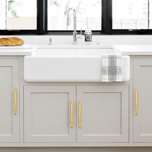 khtumeware 2-Pack Vibrant Brushed Brass Cabinet Pulls Modern Heavy-Duty Solid 3-1/2 Inch(89mm) Hole Center Drawer Pulls Cabinet Hardware Suitable for Kitchen Cabinets Bathrooms - color: Vibrant Brushed Moderne Brass, size: 3-1/2 Inch(89mm)Hole Center
