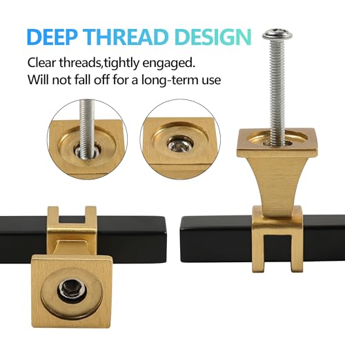 Cabinet Pulls Matte Black and Gold Cabinet Handles, 10 Pack 3-3/4 Inch Kitchen Door Cupboard Wardrobe Drawer Handles, Cabinet Hardware Bar Drawer Pulls, 96mm Hole Centers - color: Black and Gold, size: 3-3/4 inch Hole Centers Pull