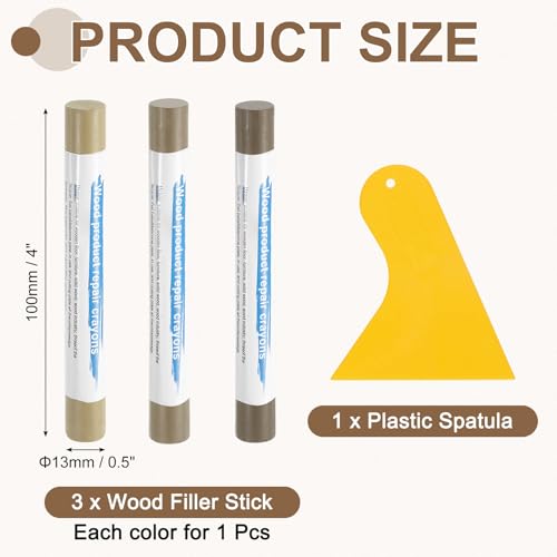 uxcell 3Pcs Wood Filler Sticks, Wax Crayons, 3 Colors Tech Wood Series - color: Tech Wood Series