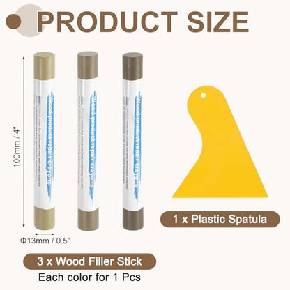 uxcell 3Pcs Wood Filler Sticks, Wax Crayons, 3 Colors Tech Wood Series - color: Tech Wood Series