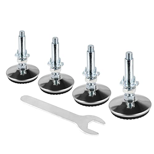 4 Set M8 Leveling Feet with 4-Pronged T Nut, Adjustable Leg Levelers Heavy Duty Furniture Levelers, M8 Furniture Legs with 2" Thread Length for Cabinet Sofa Table Chair Raiser, Silver - color: Silver, size: M8 x 50mm