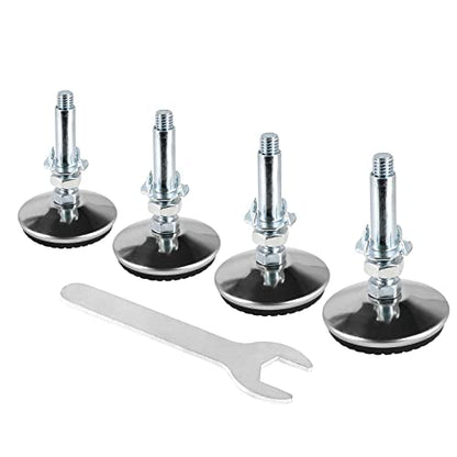 4 Set M8 Leveling Feet with 4-Pronged T Nut, Adjustable Leg Levelers Heavy Duty Furniture Levelers, M8 Furniture Legs with 2" Thread Length for Cabinet Sofa Table Chair Raiser, Silver - color: Silver, size: M8 x 50mm