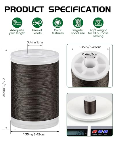 330 Yards FIVEIZERO Extra Strong Upholstery Thread,Coffee Bonded Nylon Thread for Denim Leather,Craft,Machine,DIY and Home (2 Pack) CJ - color: Coffee