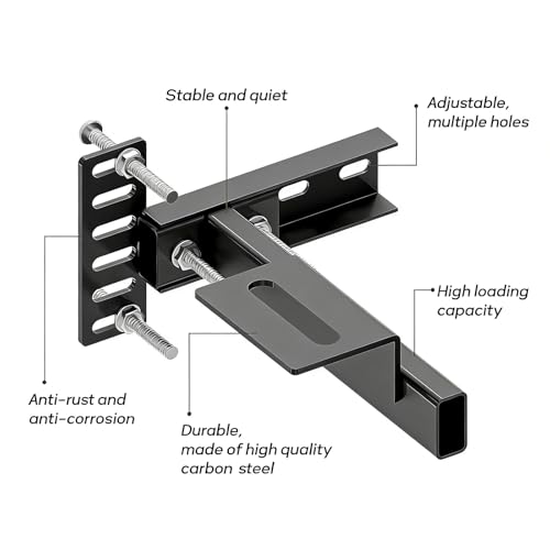 Headboard Brackets for Metal Bed Frame, Universal Adjustable Brackets for Headboard with Footboard Extension Kit Fit Twin Full Queen King, Mattress, Matte Black 2 Packs