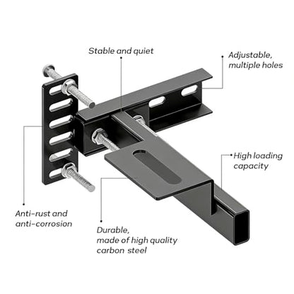 Headboard Brackets for Metal Bed Frame, Universal Adjustable Brackets for Headboard with Footboard Extension Kit Fit Twin Full Queen King, Mattress, Matte Black 2 Packs