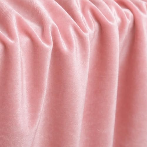 59”W Stretch Velvet Fabric, 2/3 Yard Soft Stretchy Fabric for Sewing Clothes, Apparel, Costume, Crafts - 90% Polyester 10% Spandex(2/3Yard, Pink) - color: Pink, size: 2/3 Yard