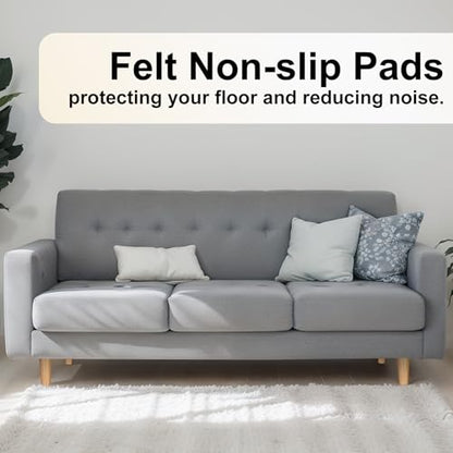 Maitys 4 Inch Round Solid Furniture Legs Furniture Wooden Replacement Chair Feet Dresser Sofa Couch Legs Table Cabinet Footstool DIY Projects for Home(Wood,8 Pcs) - color: Wood