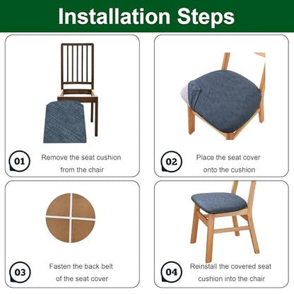 CRFATOP Waterproof Dining Chair Seat Covers Set of 2 Cushion Covers,L,01 - color: 01, size: 2 PCS- Large