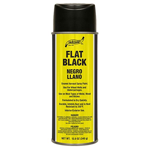 SM Arnold Flat Black Enamel Spray Paint For Metal & Wood DIY, 12 Oz - color: Flat Black