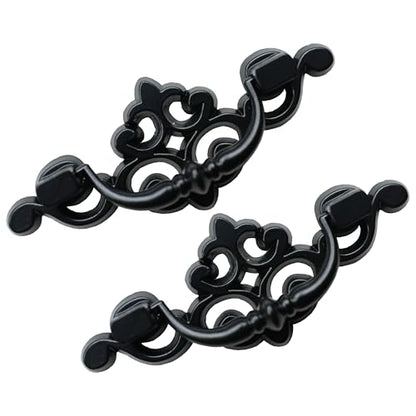 8 Pack Black Drop Bail Drawer Pulls, 2-1/2 Inch Hole Center - color: Black-