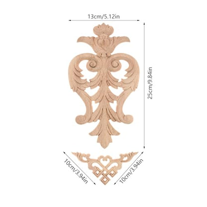 5Pcs Wood Appliques Onlays Classic Decorative Furniture Appliques Set E - color: Set E