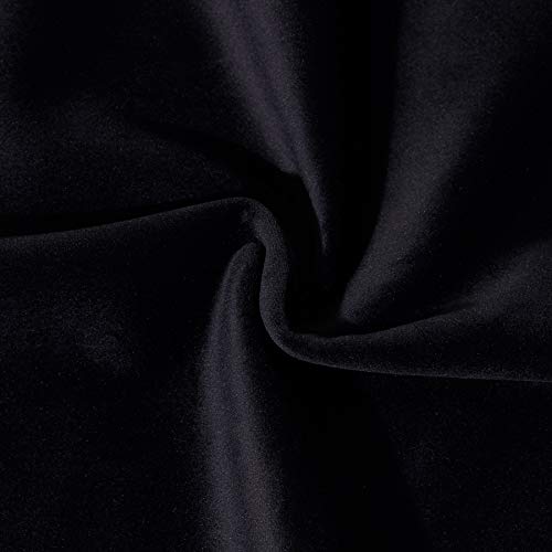 55 Inch Wide Solid Heavy Upholstery Soft Velvet Fabric Color Black by The Yard - color: Black