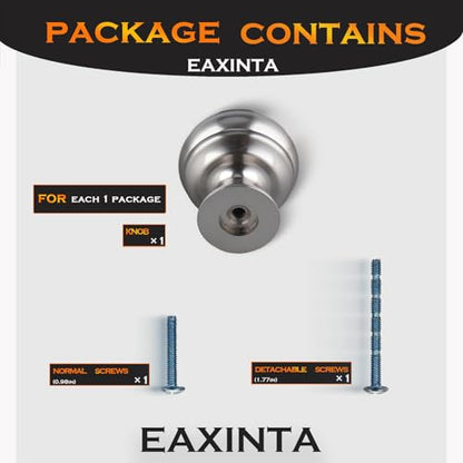 10 Pack Brushed Satin Nickel Cabinet Knobs, 1-1/4 Inch Zinc Alloy Knob - color: Brushed Satin Nickel