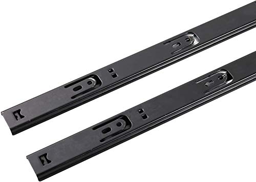 2 Sections Metal Drawer Slide Rail Tracks Ball Bearing Slides Side Mount Type (11 Inch, Black)
