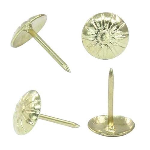 Antique Upholstery Tacks, Gold, 100 Pack, 7/16 Inch - color: Gold