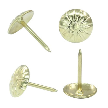 Antique Upholstery Tacks, Gold, 100 Pack, 7/16 Inch - color: Gold