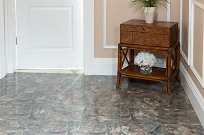 Nexus Self Adhesive 12-Inch Vinyl Floor Tiles, 20 Tiles, 12 x 12 in - color: Dark Slate Marble, style: Marble look