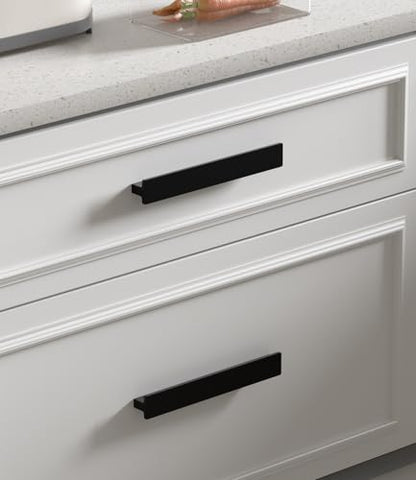 Goldenwarm 10 Pack 6-5/16" Black Cabinet Handles Matte Black Drawer Pulls - color: Black, size: 6-5/16in Hole Centers